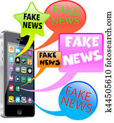 fälschung, nachrichten, klug, telefongerät