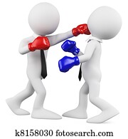 homens negócios, em, um, fósforo boxing