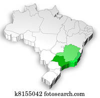 Map of Brazil with south west region