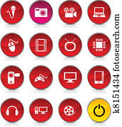 Multimedia icons. Multimedia icons.