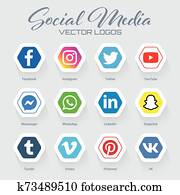 Popular social media logos collection Popular social media logos collection