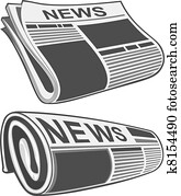 Rolled newspaper vector Rolled newspaper vector