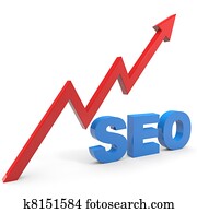 SEO sign with graph isolated on white. SEO sign with graph isolated on white.