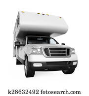 Camper Van Isolated Drawing | k15307263 | Fotosearch