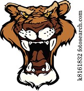 Cougar Panther Mascot Head Vector C Cougar Panther Mascot Head Vector C