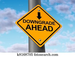 downgrade, i, en, selskab, symbol