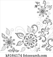 Flower background, contours Flower background, contours