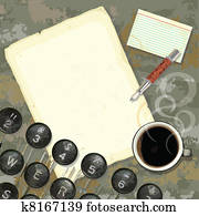 Grungy writers desk with typewriter Grungy writers desk with typewriter