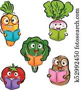 Mascot Vegetables Books Illustration Mascot Vegetables Books Illustration
