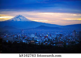 Night View of Mexico City Mountain Night View of Mexico City Mountain