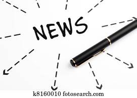 noticias, palabra, wih, flechas, y, pluma