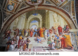 Painting by Artist Rafael in Vatican, Rome, Italy Painting by Artist Rafael in Vatican, Rome, Italy