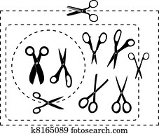 vector cutting scissors and coupon border lines vector cutting scissors and coupon border lines