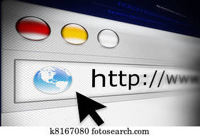 World wide web browser with colorful buttons World wide web browser with colorful buttons