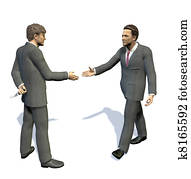 שני גברים, ללכת, ל, זעזע, שלהם, ידיים