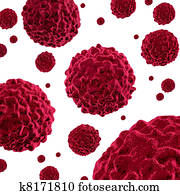 Cancer cells on white background Cancer cells on white background