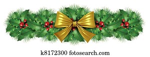 Christmas Gold bow border decoration Christmas Gold bow border decoration