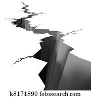 Earthquake cracked ground floor Earthquake cracked ground floor