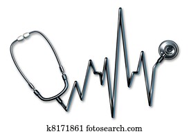 estetoscopio, ekg, atención sanitaria, símbolo
