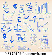 finanzas, presupuesto, iconos