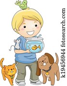 haustier, liebhaber, junge haustier, liebhaber, junge
