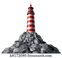 Lighthouse on a rock mountain Lighthouse on a rock mountain