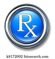 Prescription rx blue button
