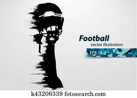 silhouette of a football player. Rugby. American footballer. Vector illustration silhouette of a football player. Rugby. American footballer. Vector illustration