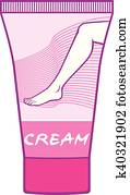 skin care tube with cream for feet