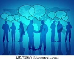 social, networking negócio, com, global, mapa