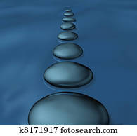 Stepping stones with smooth rocks Stepping stones with smooth rocks