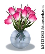 Tulips in a vase on white Tulips in a vase on white