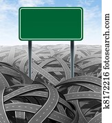 מאתגר, ו, מכשולים, עם, טופס, סימן של כביש המהיר