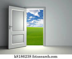 閉じられた, 白, ドア イラスト  k12118636  Fotosearch