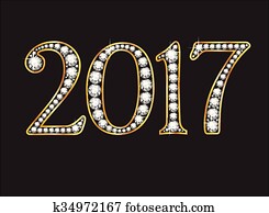 2017 in Diamond Jeweled Font 2017 in Diamond Jeweled Font