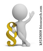 3d small people - paragraph symbol 3d small people - paragraph symbol