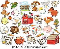 Farm Animal Vector Design Elements Farm Animal Vector Design Elements