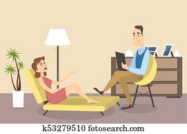 frau, an, psychologist.