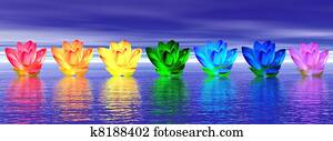Lily flowers chakras by night Lily flowers chakras by night