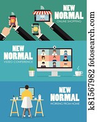 New normal lifestyle technology concept New normal lifestyle technology concept