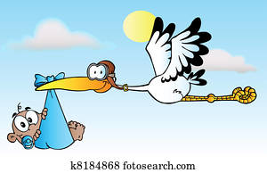 Stork Delivering A African Baby Boy