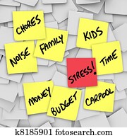 Stress Burdens Sticky Notes Reminders for Stressful Life Stress Burdens Sticky Notes Reminders for Stressful Life