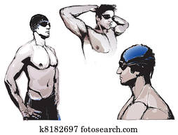 swimming trio swimming trio