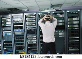 system fail situation in network server room system fail situation in network server room