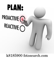 התכנן, proactive, או, תגובתי, אסטרטגיה, בחר, לקחת, האשם