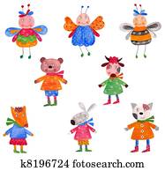 Pets. Set of decorative elements Pets. Set of decorative elements
