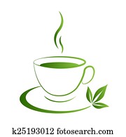 Tea cup icon green grad Tea cup icon green grad
