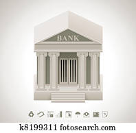 vektor, bank, symbol vektor, bank, symbol