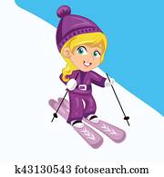 *גולש, בלונדינית, אישה, לגלוש, ב, שמיים סגולים, התאם