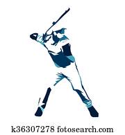 ソフトボール シルエット バッター クリップアート K Fotosearch